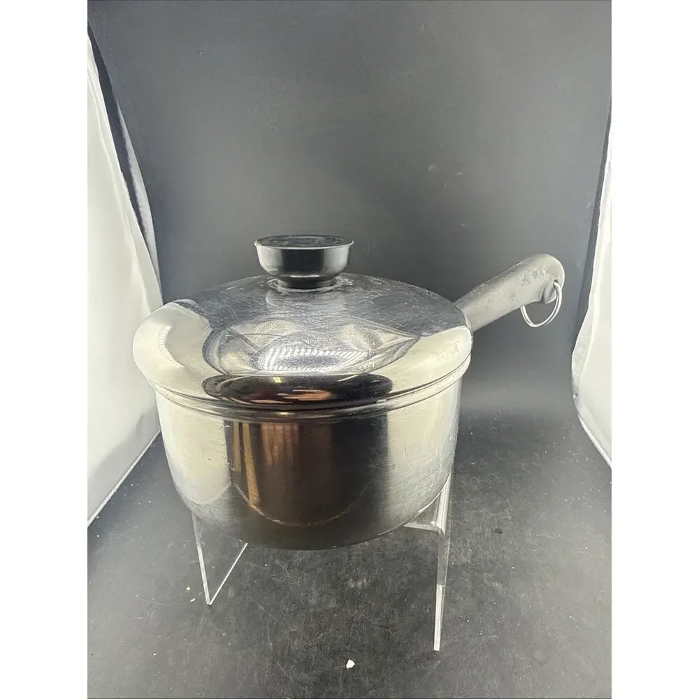 Vintage Revere Ware 1 Qt Saucepan Lid 1801 Stainless Steel 1986 Clinton ILL USA